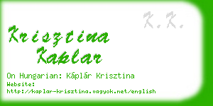 krisztina kaplar business card